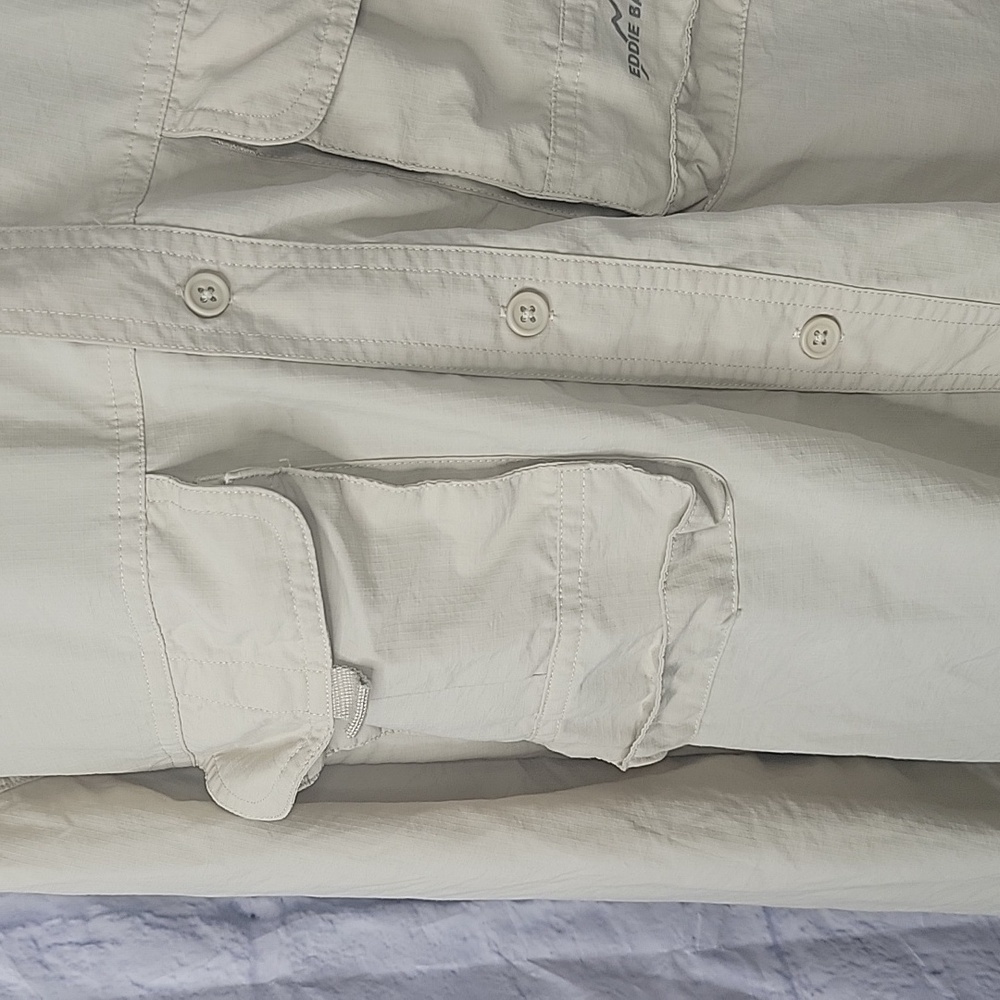 Eddie Bauer Men's Casual Button Down Shirt - Cream‎ Large - Picture 3 of 9